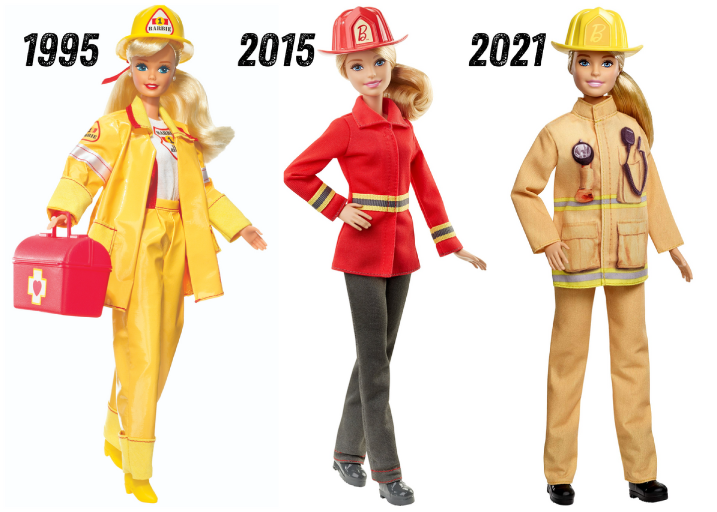 Famous Barbie outfits police officer firefighter and paramedic